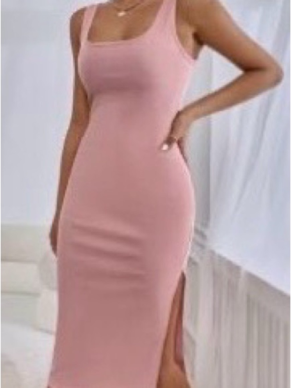 NWOT SHEIN Essnce Solid Color Sleeveless Dress With Sweetheart Neck